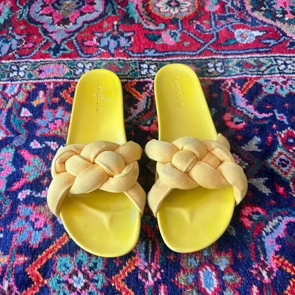 ROTHY'S Bubble Slide Slip-On Sandals Women’s Size 12.5 Canary Yellow Retired - Picture 9 of 14